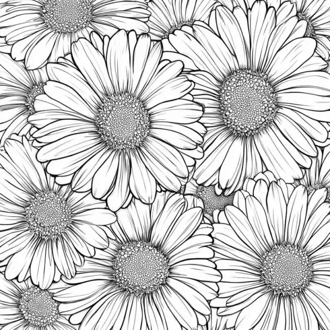 desenhos de gerberas para imprimir e colorir pintar png 2