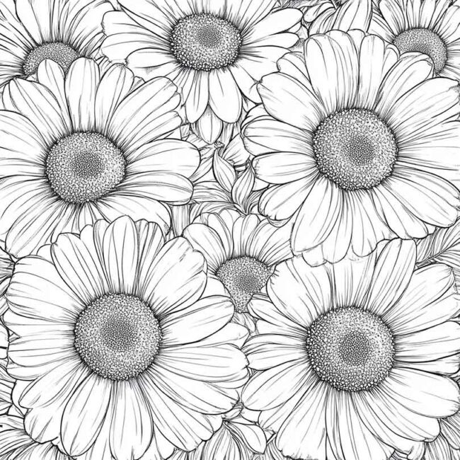 desenhos de gerberas para imprimir e colorir pintar png 12