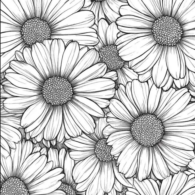desenhos de gerberas para imprimir e colorir pintar png 19