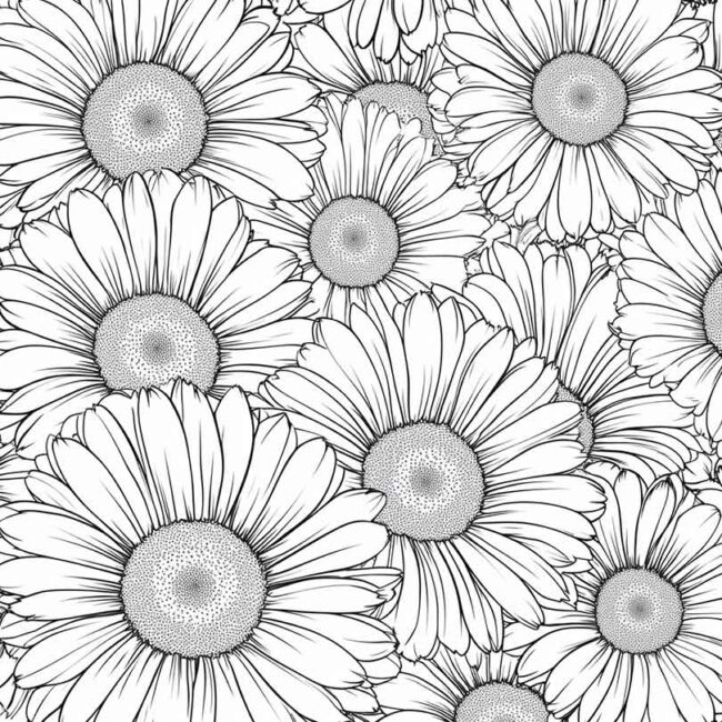 desenhos de gerberas para imprimir e colorir pintar png 1