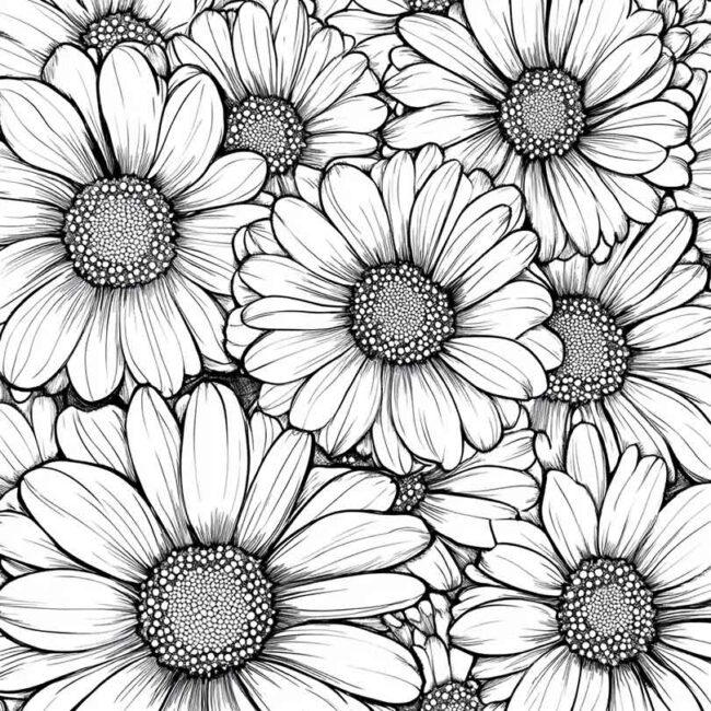 desenhos de gerberas para imprimir e colorir pintar png 17