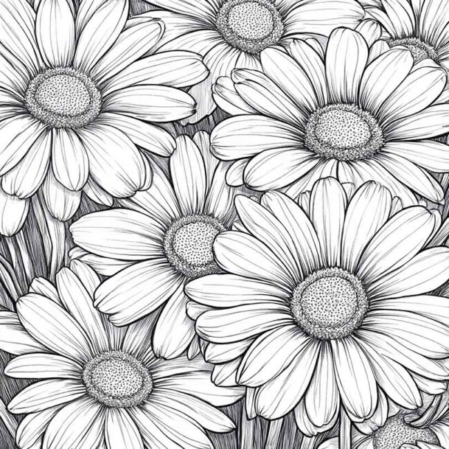 desenhos de gerberas para imprimir e colorir pintar png 23