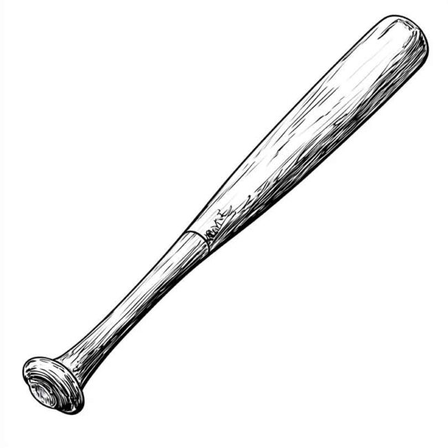 Desenhos de Bastao de Baseball para Imprimir e Colorir 9