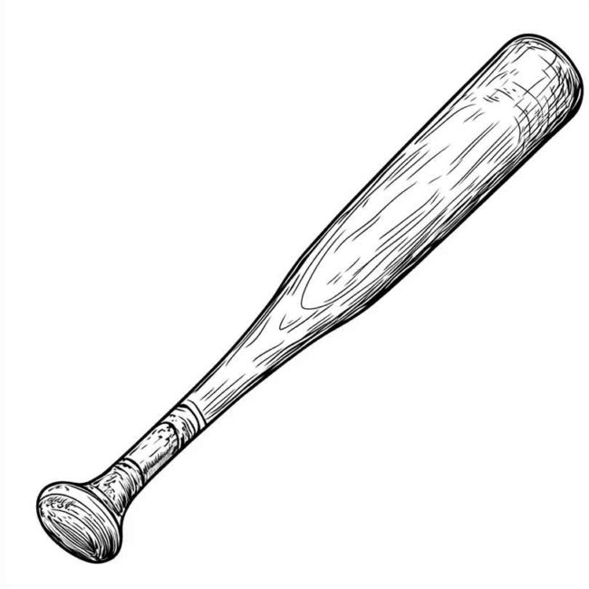 Desenhos de Bastao de Baseball para Imprimir e Colorir 3