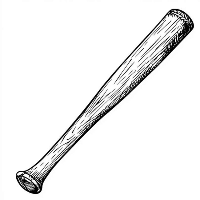 Desenhos de Bastao de Baseball para Imprimir e Colorir 1
