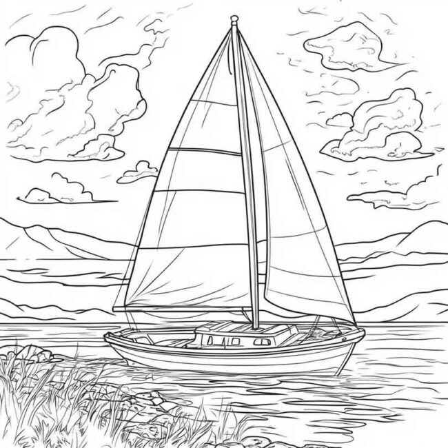 Desenhos de Barco a Vela para Imprimir e Colorir 8 Desenhos de Barco a Vela para Imprimir e Colorir 8