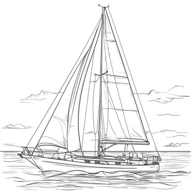 Desenhos de Barco a Vela para Imprimir e Colorir 28 Desenhos de Barco a Vela para Imprimir e Colorir 28