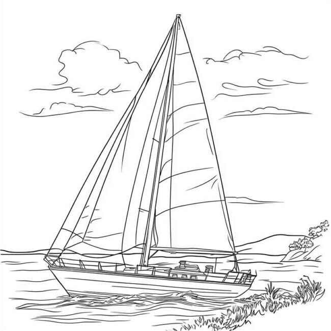 Desenhos de Barco a Vela para Imprimir e Colorir 31 Desenhos de Barco a Vela para Imprimir e Colorir 31
