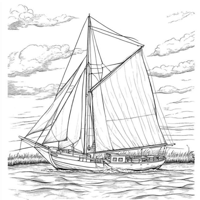 Desenhos de Barco a Vela para Imprimir e Colorir 11 Desenhos de Barco a Vela para Imprimir e Colorir 11