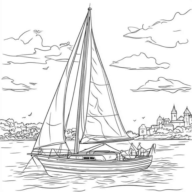 Desenhos de Barco a Vela para Imprimir e Colorir 25 Desenhos de Barco a Vela para Imprimir e Colorir 25