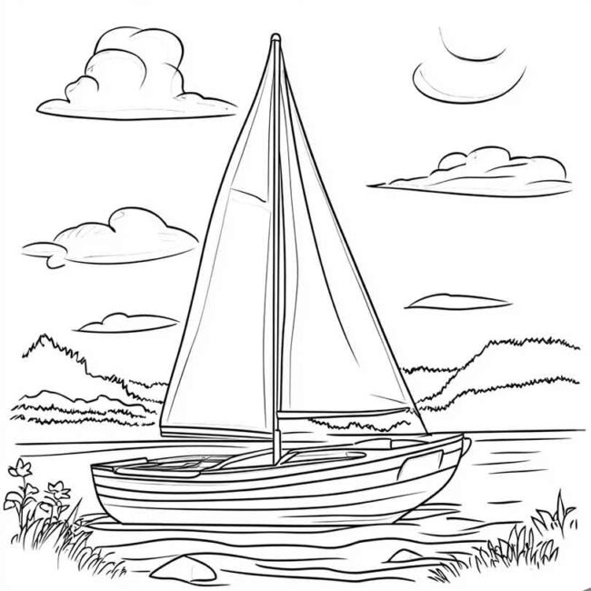 Desenhos de Barco a Vela para Imprimir e Colorir 29 Desenhos de Barco a Vela para Imprimir e Colorir 29