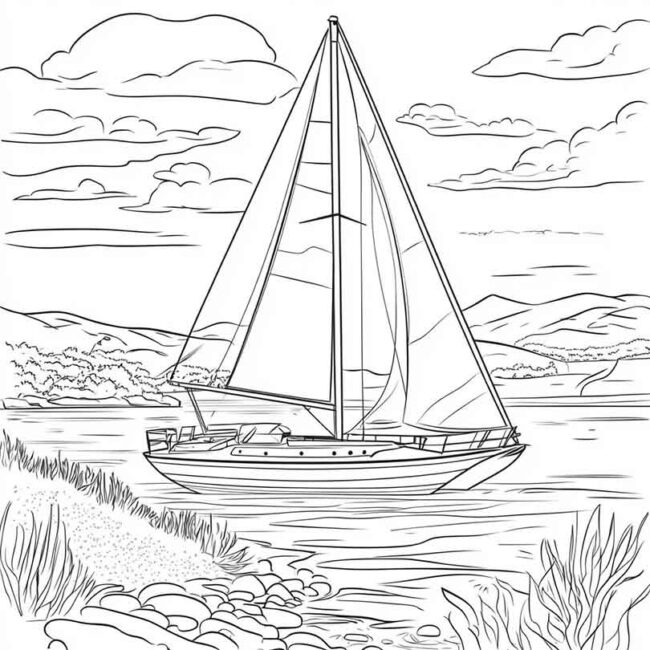 Desenhos de Barco a Vela para Imprimir e Colorir 13 Desenhos de Barco a Vela para Imprimir e Colorir 13