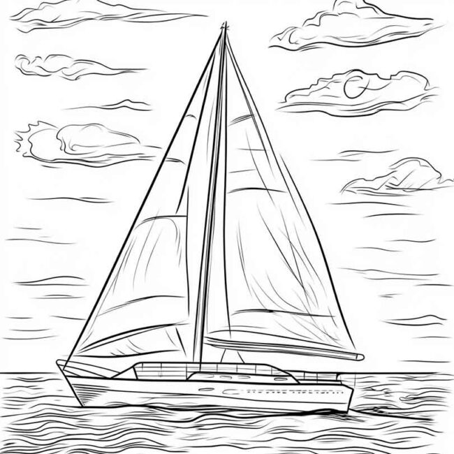Desenhos de Barco a Vela para Imprimir e Colorir 19 Desenhos de Barco a Vela para Imprimir e Colorir 19