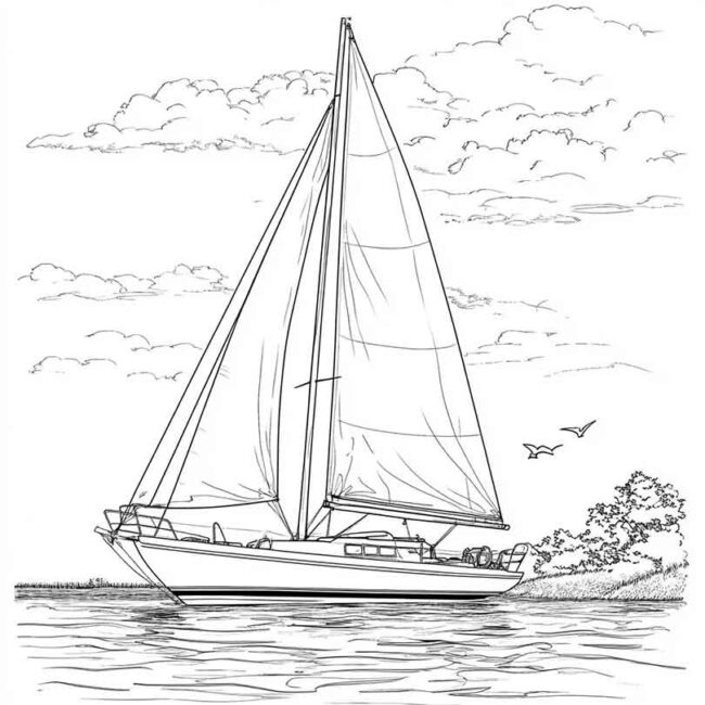 Desenhos de Barco a Vela para Imprimir e Colorir 22 Desenhos de Barco a Vela para Imprimir e Colorir 22