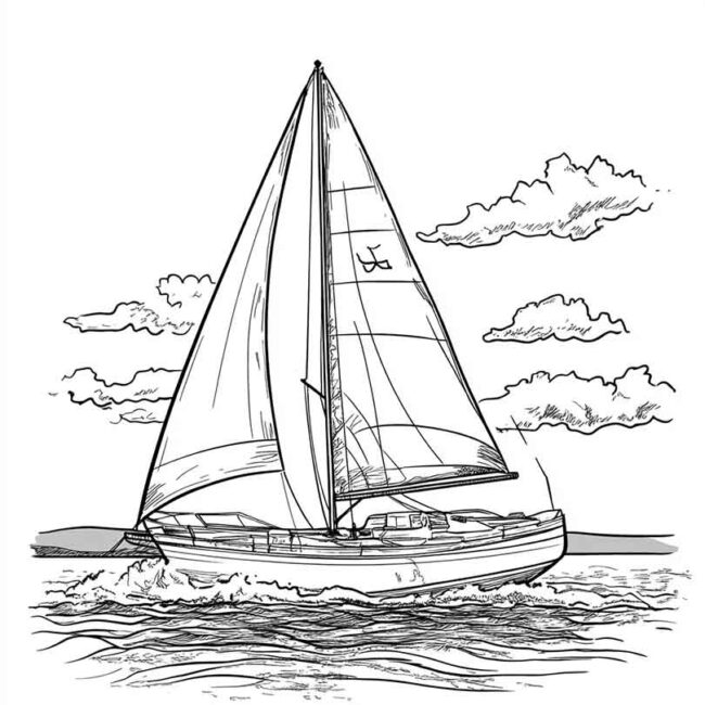 Desenhos de Barco a Vela para Imprimir e Colorir 26 Desenhos de Barco a Vela para Imprimir e Colorir 26