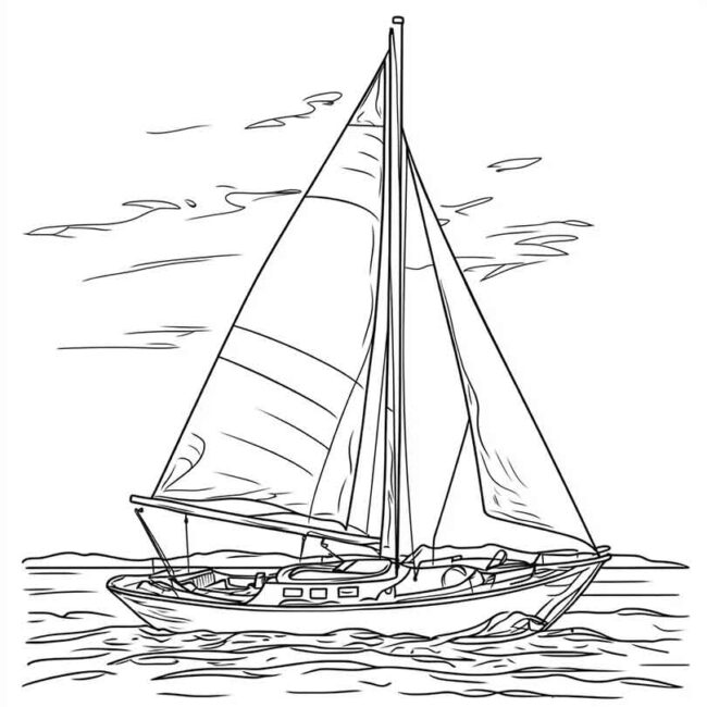 Desenhos de Barco a Vela para Imprimir e Colorir 1 Desenhos de Barco a Vela para Imprimir e Colorir 1