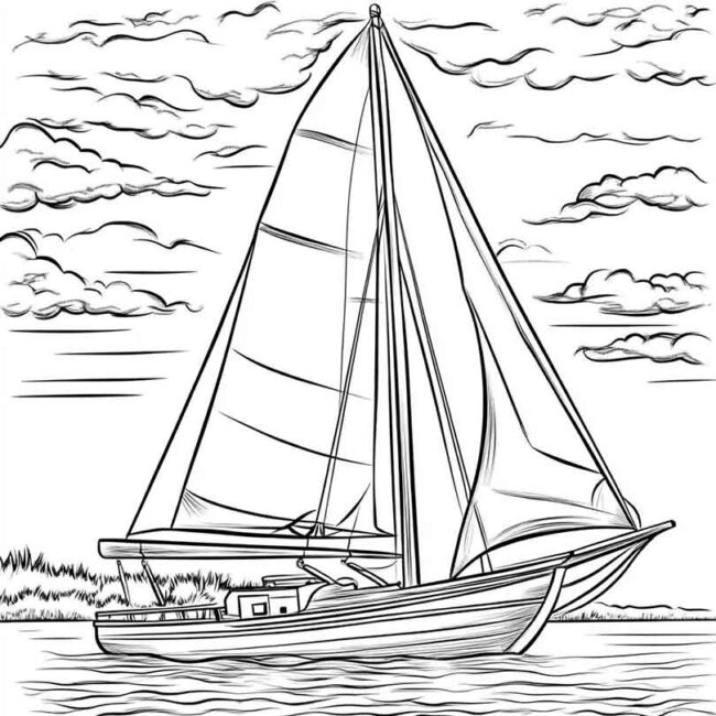 Desenhos de Barco a Vela para Imprimir e Colorir 15 Desenhos de Barco a Vela para Imprimir e Colorir 15