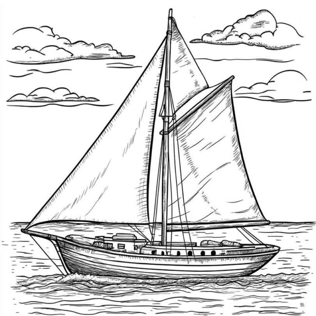 Desenhos de Barco a Vela para Imprimir e Colorir 18 Desenhos de Barco a Vela para Imprimir e Colorir 18