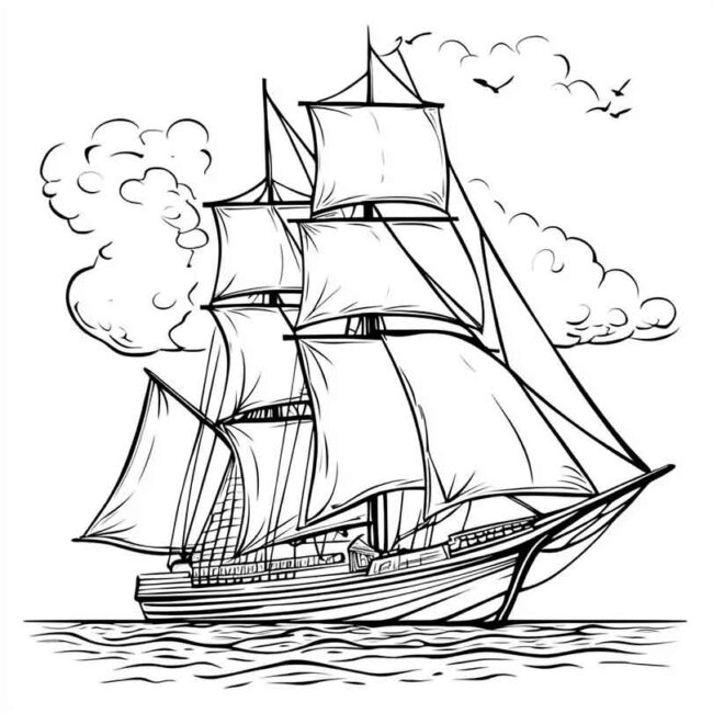 Desenhos de Barco a Vela para Imprimir e Colorir 27 Desenhos de Barco a Vela para Imprimir e Colorir 27
