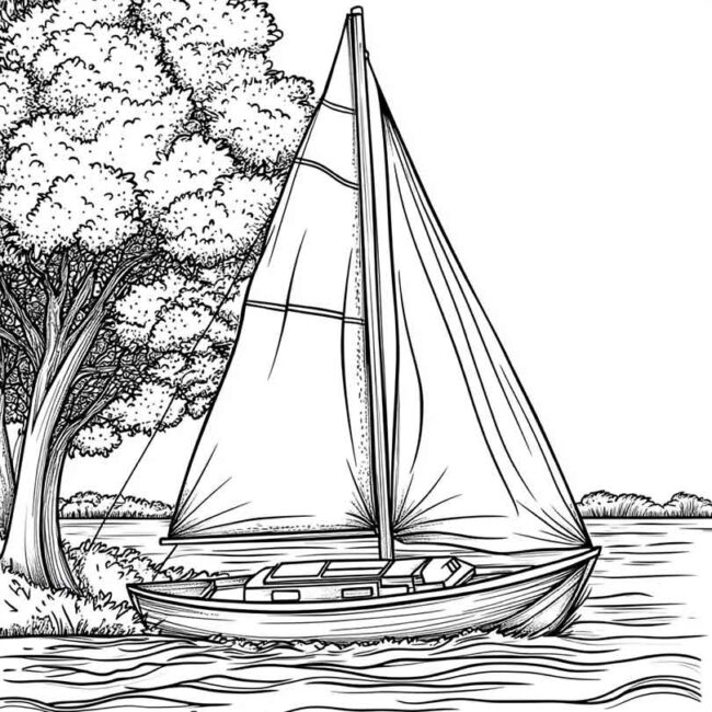 Desenhos de Barco a Vela para Imprimir e Colorir 3 Desenhos de Barco a Vela para Imprimir e Colorir 3