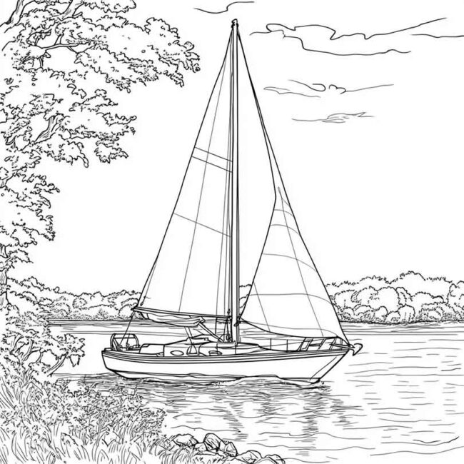 Desenhos de Barco a Vela para Imprimir e Colorir 10 Desenhos de Barco a Vela para Imprimir e Colorir 10
