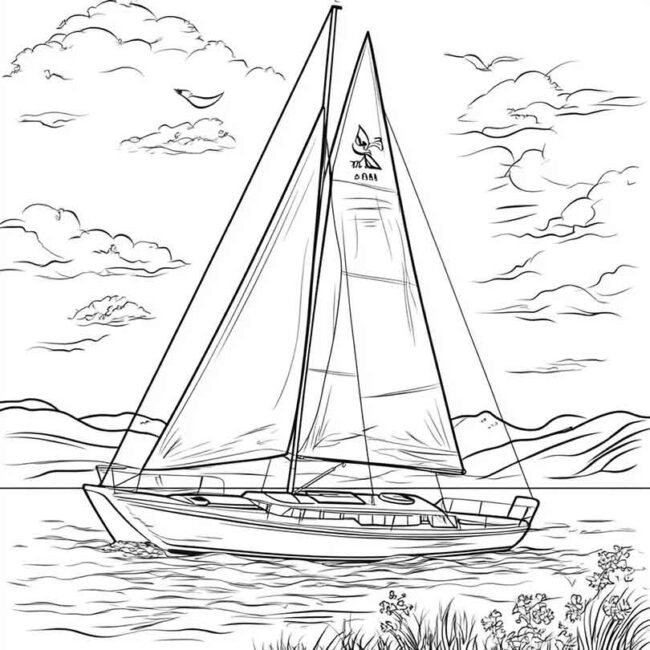 Desenhos de Barco a Vela para Imprimir e Colorir 17 Desenhos de Barco a Vela para Imprimir e Colorir 17