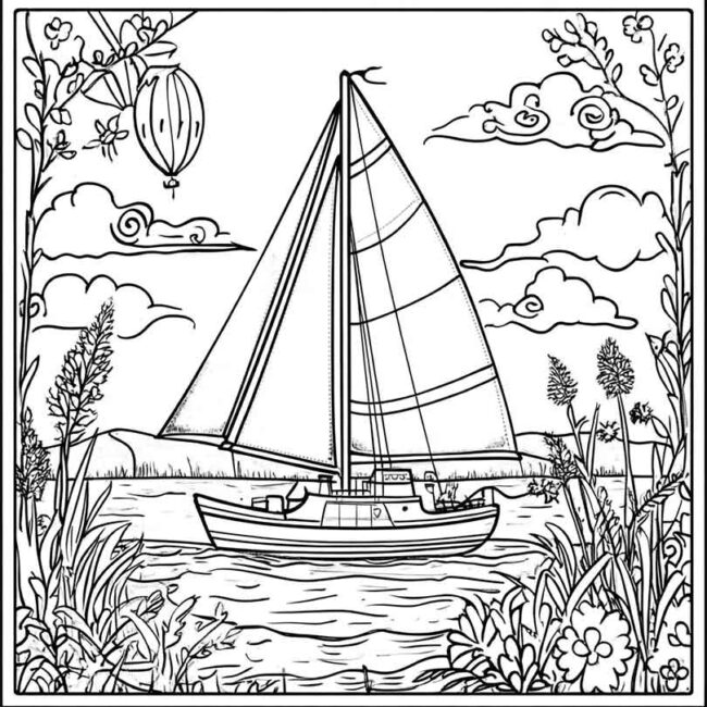 Desenhos de Barco a Vela para Imprimir e Colorir 4 Desenhos de Barco a Vela para Imprimir e Colorir 4