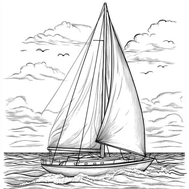 Desenhos de Barco a Vela para Imprimir e Colorir 12 Desenhos de Barco a Vela para Imprimir e Colorir 12