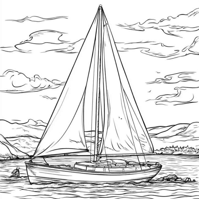 Desenhos de Barco a Vela para Imprimir e Colorir 16 Desenhos de Barco a Vela para Imprimir e Colorir 16