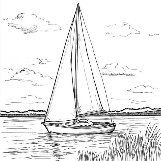 Desenhos de Barco a Vela para Imprimir e Colorir 23 Desenhos de Barco a Vela para Imprimir e Colorir 23