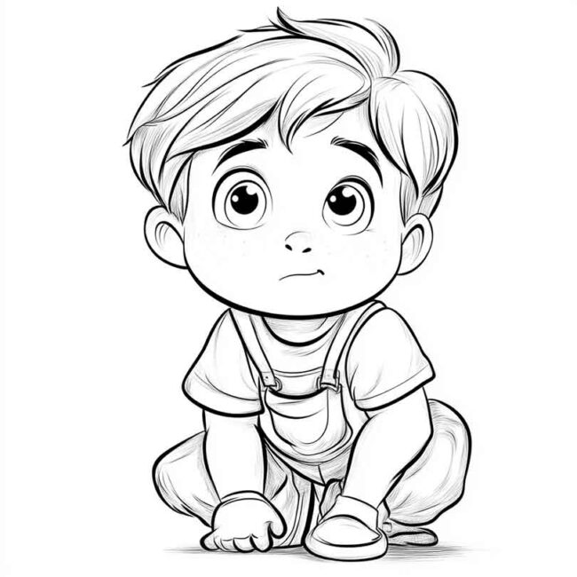 Desenhos de Menino Timido Timidez para Imprimir e Colorir 2