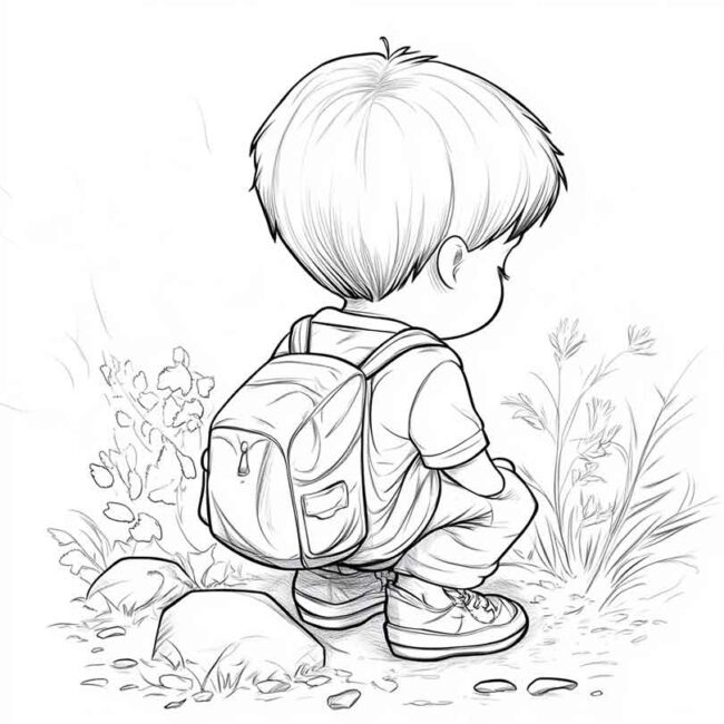 Desenhos de Menino Timido Timidez para Imprimir e Colorir 4
