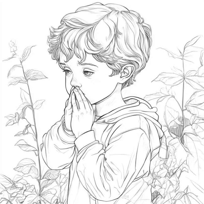 Desenhos de Menino Timido Timidez para Imprimir e Colorir 18