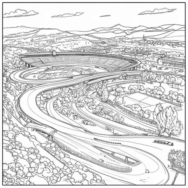 Desenhos do Autodromo de Interlagos para Imprimir e Colorir 4