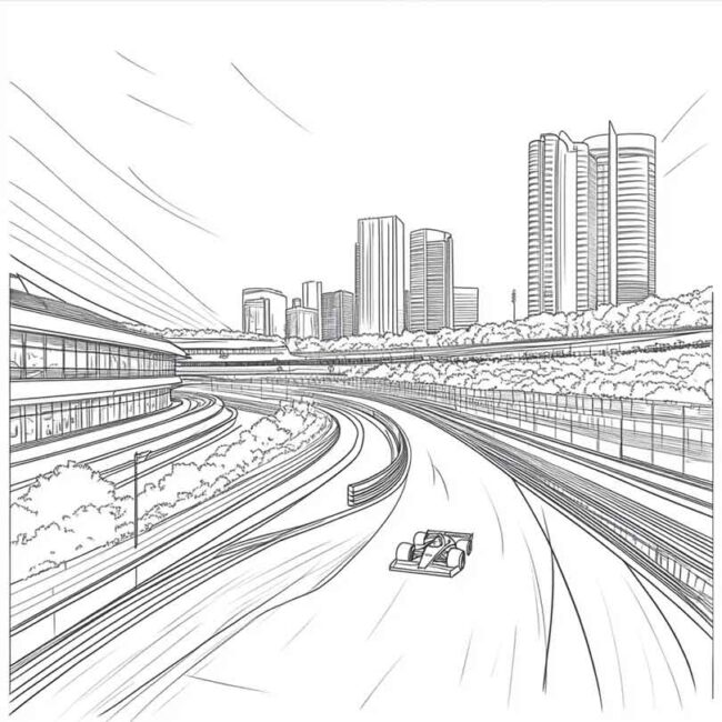 Desenhos do Autodromo de Interlagos para Imprimir e Colorir 18
