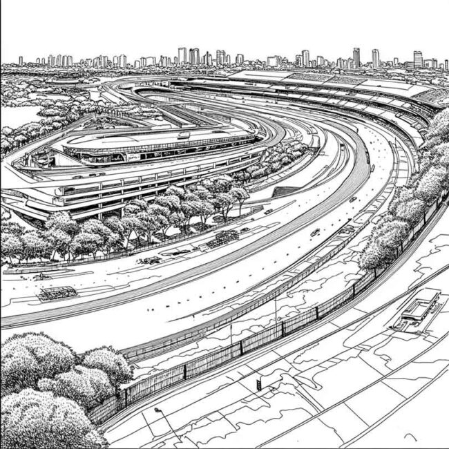 Desenhos do Autodromo de Interlagos para Imprimir e Colorir 2