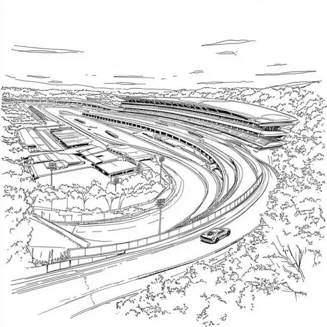 Desenhos do Autodromo de Interlagos para Imprimir e Colorir 10