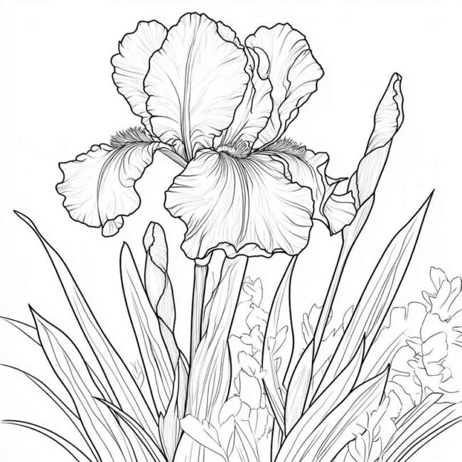 Desenhos do Flor de Iris para Imprimir e Colorir 9