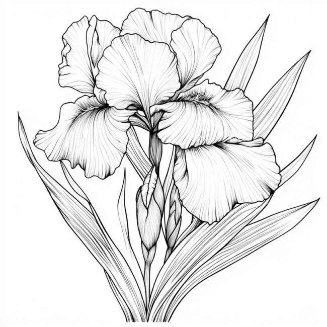 Desenhos do Flor de Iris para Imprimir e Colorir 8