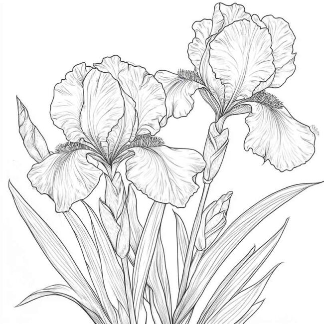 Desenhos do Flor de Iris para Imprimir e Colorir 7