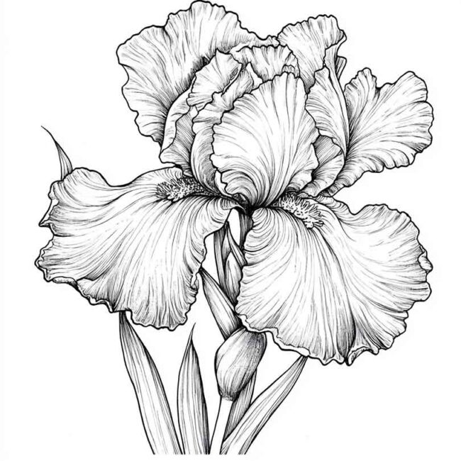 Desenhos do Flor de Iris para Imprimir e Colorir 5