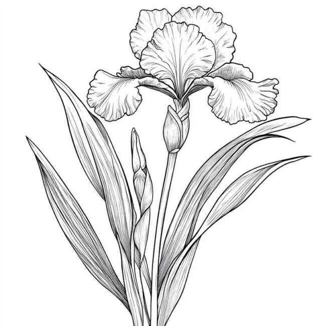 Desenhos do Flor de Iris para Imprimir e Colorir 21