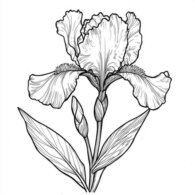 Desenhos do Flor de Iris para Imprimir e Colorir 23