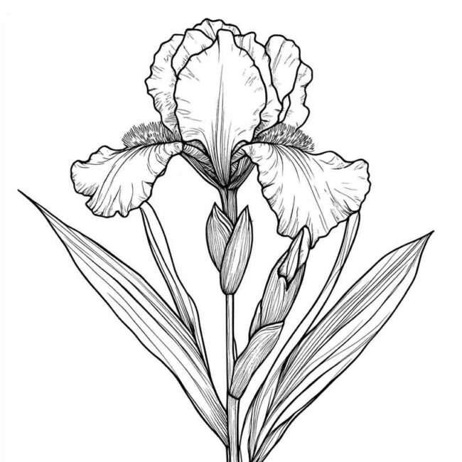 Desenhos do Flor de Iris para Imprimir e Colorir 24