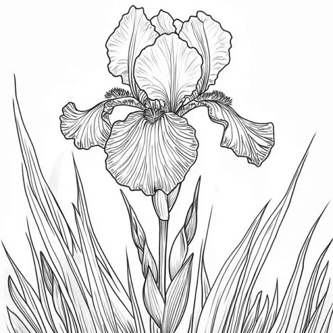Desenhos do Flor de Iris para Imprimir e Colorir 4