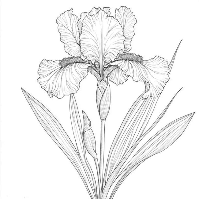 Desenhos do Flor de Iris para Imprimir e Colorir 20