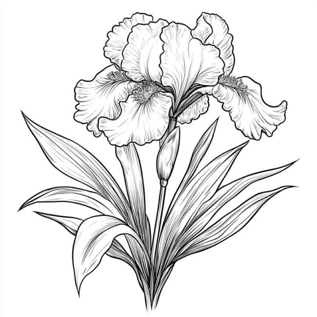 Desenhos do Flor de Iris para Imprimir e Colorir 22