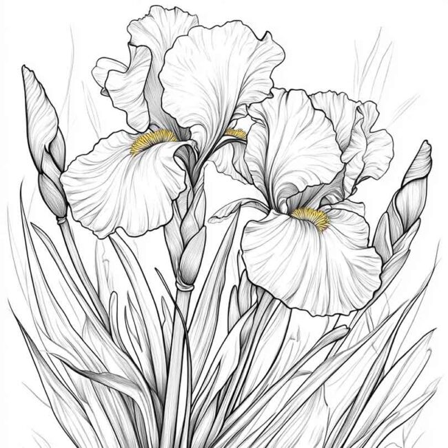 Desenhos do Flor de Iris para Imprimir e Colorir 3