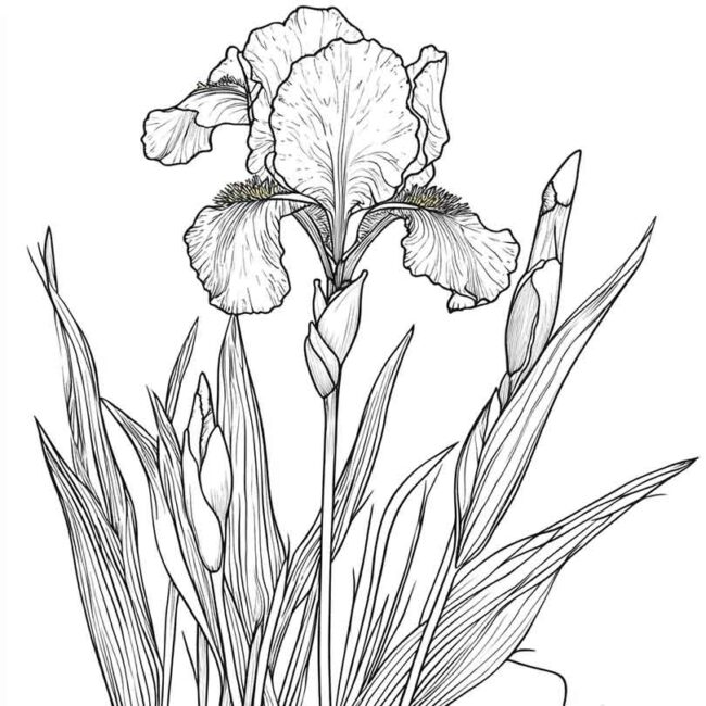 Desenhos do Flor de Iris para Imprimir e Colorir 16