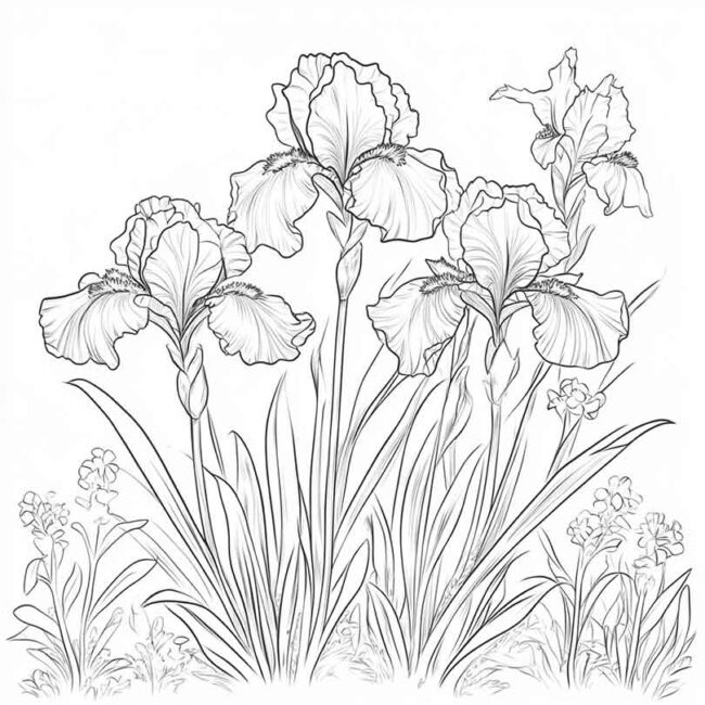 Desenhos do Flor de Iris para Imprimir e Colorir 6